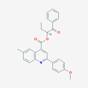 molecular formula C28H25NO4 B339463 1-Benzoylpropyl 2-(4-methoxyphenyl)-6-methyl-4-quinolinecarboxylate 