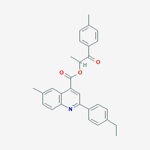 1-(4-Methylphenyl)-1-oxopropan-2-yl 2-(4-ethylphenyl)-6-methylquinoline-4-carboxylate