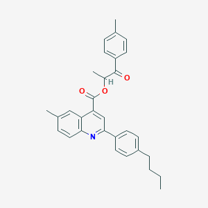 molecular formula C31H31NO3 B339466 1-Oxo-1-(p-tolyl)propan-2-yl 2-(4-butylphenyl)-6-methylquinoline-4-carboxylate 