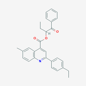 molecular formula C29H27NO3 B339467 1-Benzoylpropyl 2-(4-ethylphenyl)-6-methyl-4-quinolinecarboxylate 