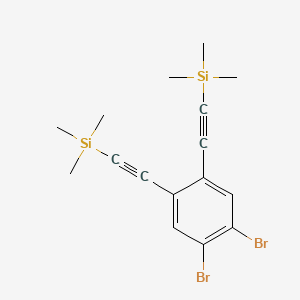 molecular formula C16H20Br2Si2 B3394697 Silane, [(4,5-dibromo-1,2-phenylene)di-2,1-ethynediyl]bis[trimethyl- CAS No. 667865-54-5