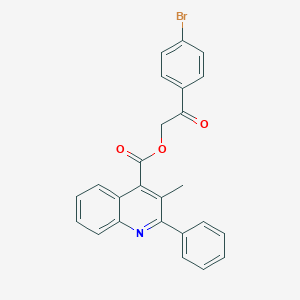 molecular formula C25H18BrNO3 B339472 2-(4-Bromophenyl)-2-oxoethyl 3-methyl-2-phenylquinoline-4-carboxylate 
