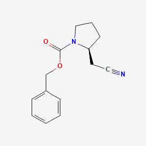 molecular formula C14H16N2O2 B3394721 (S)-Benzyl 2-(cyanomethyl)pyrrolidine-1-carboxylate CAS No. 72500-25-5