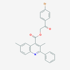 molecular formula C26H20BrNO3 B339476 2-(4-Bromophenyl)-2-oxoethyl 3,6-dimethyl-2-phenyl-4-quinolinecarboxylate 