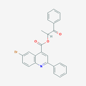molecular formula C25H18BrNO3 B339480 1-Methyl-2-oxo-2-phenylethyl 6-bromo-2-phenyl-4-quinolinecarboxylate 