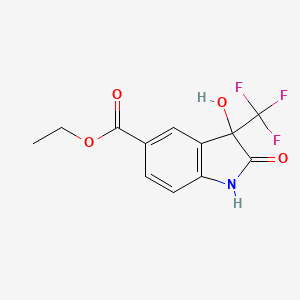 molecular formula C12H10F3NO4 B3394939 5-Ethoxycarbonyl-3-hydroxy-2-oxo-3-(trifluoromethyl)indoline CAS No. 108440-35-3