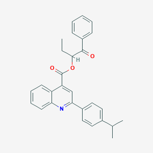 molecular formula C29H27NO3 B339494 1-Benzoylpropyl 2-(4-isopropylphenyl)-4-quinolinecarboxylate 