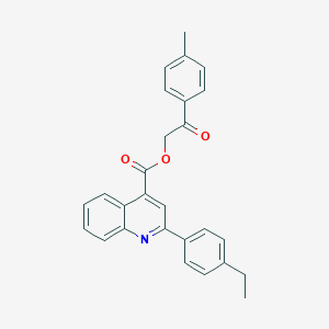 molecular formula C27H23NO3 B339497 2-(4-Methylphenyl)-2-oxoethyl 2-(4-ethylphenyl)-4-quinolinecarboxylate 
