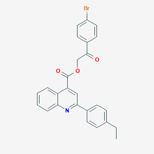 molecular formula C26H20BrNO3 B339498 2-(4-Bromophenyl)-2-oxoethyl 2-(4-ethylphenyl)-4-quinolinecarboxylate 
