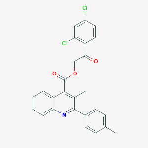 molecular formula C26H19Cl2NO3 B339499 2-(2,4-Dichlorophenyl)-2-oxoethyl 3-methyl-2-(p-tolyl)quinoline-4-carboxylate 
