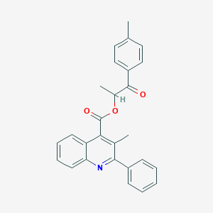 molecular formula C27H23NO3 B339505 1-(4-Methylphenyl)-1-oxopropan-2-yl 3-methyl-2-phenylquinoline-4-carboxylate 