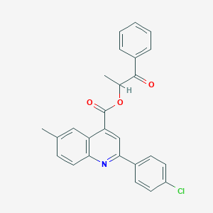 molecular formula C26H20ClNO3 B339506 1-Methyl-2-oxo-2-phenylethyl 2-(4-chlorophenyl)-6-methyl-4-quinolinecarboxylate 