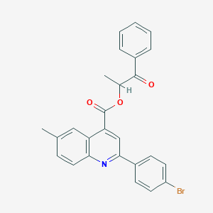 molecular formula C26H20BrNO3 B339507 1-Methyl-2-oxo-2-phenylethyl 2-(4-bromophenyl)-6-methyl-4-quinolinecarboxylate 