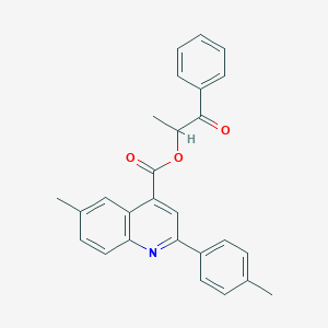 molecular formula C27H23NO3 B339509 1-Methyl-2-oxo-2-phenylethyl 6-methyl-2-(4-methylphenyl)-4-quinolinecarboxylate 
