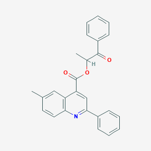 molecular formula C26H21NO3 B339510 1-Methyl-2-oxo-2-phenylethyl 6-methyl-2-phenyl-4-quinolinecarboxylate 