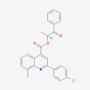 molecular formula C26H20ClNO3 B339511 1-Methyl-2-oxo-2-phenylethyl 2-(4-chlorophenyl)-8-methyl-4-quinolinecarboxylate 