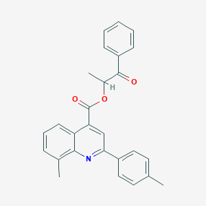 molecular formula C27H23NO3 B339514 1-Methyl-2-oxo-2-phenylethyl 8-methyl-2-(4-methylphenyl)-4-quinolinecarboxylate 