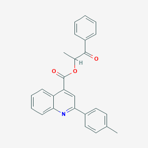 molecular formula C26H21NO3 B339517 1-Oxo-1-phenylpropan-2-yl 2-(4-methylphenyl)quinoline-4-carboxylate 