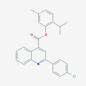 molecular formula C26H22ClNO2 B339533 2-Isopropyl-5-methylphenyl 2-(4-chlorophenyl)-4-quinolinecarboxylate 