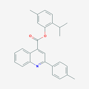 molecular formula C27H25NO2 B339538 2-Isopropyl-5-methylphenyl 2-(4-methylphenyl)-4-quinolinecarboxylate 