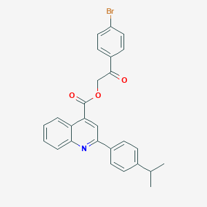 molecular formula C27H22BrNO3 B339550 2-(4-Bromophenyl)-2-oxoethyl 2-(4-isopropylphenyl)-4-quinolinecarboxylate 