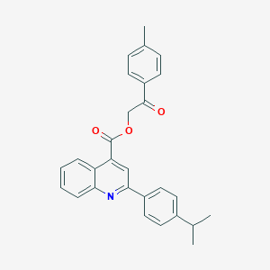 molecular formula C28H25NO3 B339551 2-(4-Methylphenyl)-2-oxoethyl 2-(4-isopropylphenyl)-4-quinolinecarboxylate 