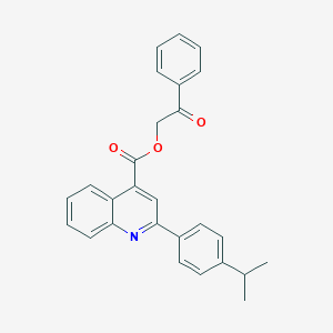 molecular formula C27H23NO3 B339552 2-Oxo-2-phenylethyl 2-(4-isopropylphenyl)-4-quinolinecarboxylate 