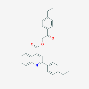molecular formula C29H27NO3 B339553 2-(4-Ethylphenyl)-2-oxoethyl 2-(4-isopropylphenyl)-4-quinolinecarboxylate 