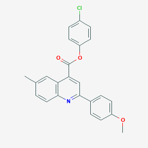 molecular formula C24H18ClNO3 B339556 4-Chlorophenyl 2-(4-methoxyphenyl)-6-methylquinoline-4-carboxylate 