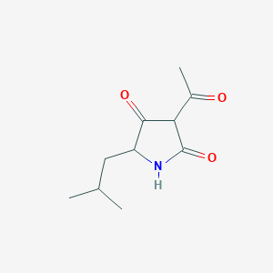 molecular formula C10H15NO3 B3395591 3-Acetyl-5-(2-methylpropyl)pyrrolidine-2,4-dione CAS No. 776-26-1