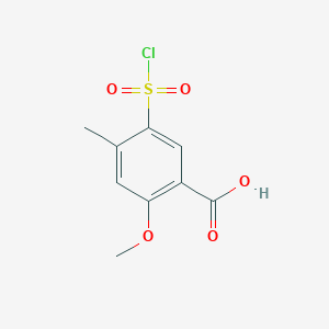 molecular formula C9H9ClO5S B3395634 5-(chlorosulfonyl)-2-methoxy-4-methylBenzoic acid CAS No. 85591-40-8