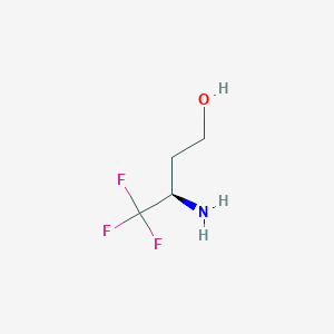 molecular formula C4H8F3NO B3395652 (R)-3-Amino-4,4,4-trifluorobutan-1-ol CAS No. 881539-56-6