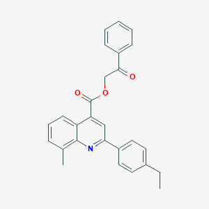 molecular formula C27H23NO3 B339584 2-Oxo-2-phenylethyl 2-(4-ethylphenyl)-8-methylquinoline-4-carboxylate 