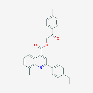molecular formula C28H25NO3 B339585 2-(4-Methylphenyl)-2-oxoethyl 2-(4-ethylphenyl)-8-methyl-4-quinolinecarboxylate 