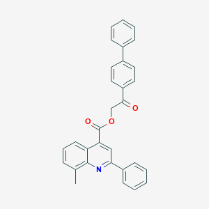 molecular formula C31H23NO3 B339586 2-(Biphenyl-4-yl)-2-oxoethyl 8-methyl-2-phenylquinoline-4-carboxylate 