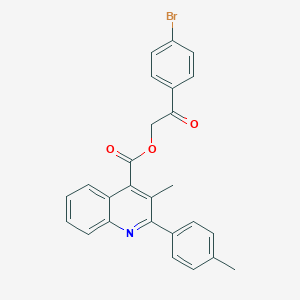 molecular formula C26H20BrNO3 B339590 2-(4-Bromophenyl)-2-oxoethyl 3-methyl-2-(4-methylphenyl)-4-quinolinecarboxylate 