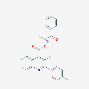molecular formula C28H25NO3 B339591 1-Oxo-1-(p-tolyl)propan-2-yl 3-methyl-2-(p-tolyl)quinoline-4-carboxylate 