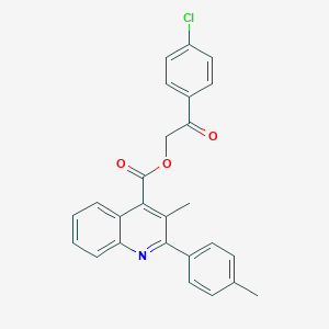 molecular formula C26H20ClNO3 B339594 2-(4-Chlorophenyl)-2-oxoethyl 3-methyl-2-(4-methylphenyl)-4-quinolinecarboxylate 