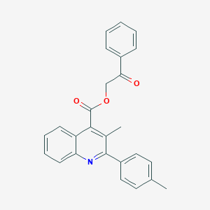 molecular formula C26H21NO3 B339595 2-Oxo-2-phenylethyl 3-methyl-2-(4-methylphenyl)-4-quinolinecarboxylate 