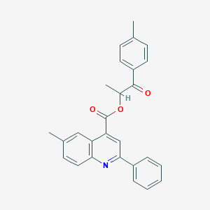 molecular formula C27H23NO3 B339599 1-Methyl-2-(4-methylphenyl)-2-oxoethyl 6-methyl-2-phenyl-4-quinolinecarboxylate 