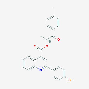 molecular formula C26H20BrNO3 B339600 1-(4-Methylphenyl)-1-oxopropan-2-yl 2-(4-bromophenyl)quinoline-4-carboxylate 
