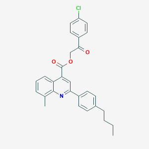 molecular formula C29H26ClNO3 B339602 2-(4-Chlorophenyl)-2-oxoethyl 2-(4-butylphenyl)-8-methyl-4-quinolinecarboxylate 