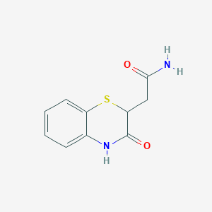molecular formula C10H10N2O2S B3396045 2H-1,4-Benzothiazine-2-acetamide, 3,4-dihydro-3-oxo- CAS No. 99071-97-3