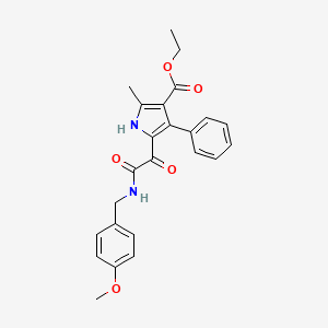 molecular formula C24H24N2O5 B3396059 ethyl 5-({[(4-methoxyphenyl)methyl]carbamoyl}carbonyl)-2-methyl-4-phenyl-1H-pyrrole-3-carboxylate CAS No. 1004172-40-0