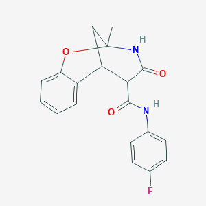 molecular formula C19H17FN2O3 B3396060 N-(4-fluorophenyl)-2-methyl-4-oxo-3,4,5,6-tetrahydro-2H-2,6-methanobenzo[g][1,3]oxazocine-5-carboxamide CAS No. 1005158-95-1
