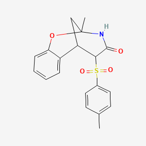 molecular formula C19H19NO4S B3396065 9-Methyl-12-(4-methylbenzenesulfonyl)-8-oxa-10-azatricyclo[7.3.1.0^{2,7}]trideca-2,4,6-trien-11-one CAS No. 1005259-25-5