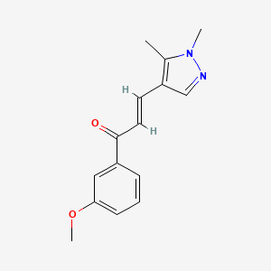 molecular formula C15H16N2O2 B3396069 (E)-3-(1,5-dimethyl-1H-pyrazol-4-yl)-1-(3-methoxyphenyl)prop-2-en-1-one CAS No. 1005648-53-2