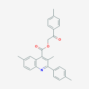 molecular formula C28H25NO3 B339608 2-(4-Methylphenyl)-2-oxoethyl 3,6-dimethyl-2-(4-methylphenyl)-4-quinolinecarboxylate 