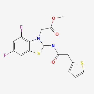 (E)-methyl 2-(4,6-difluoro-2-((2-(thiophen-2-yl)acetyl)imino)benzo[d]thiazol-3(2H)-yl)acetate