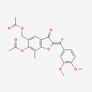 (Z)-(6-acetoxy-2-(3,4-dimethoxybenzylidene)-7-methyl-3-oxo-2,3-dihydrobenzofuran-5-yl)methyl acetate